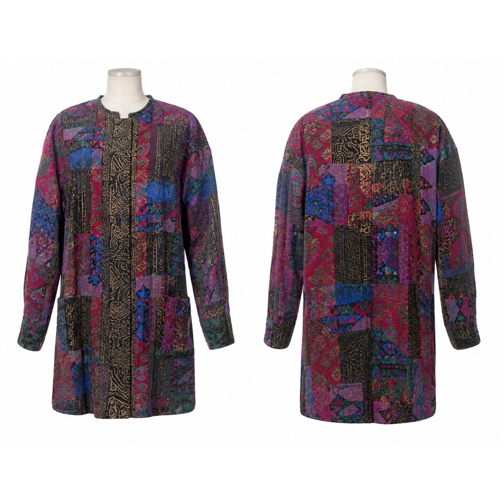 Lady Carol Vintage Artsy Multicolored Blazer Size 8 See Measurements